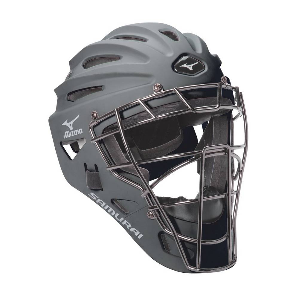 Mens Mizuno Samurai G4 Baseball Catcher’s Helmet Grey Philippines (RWXKQU192)